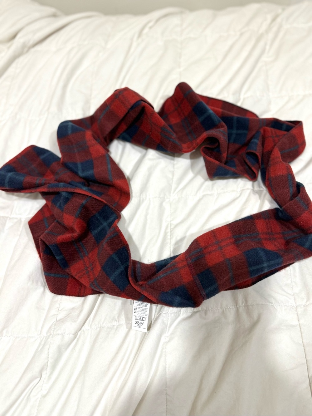 Old Navy Red and Navy Plaid Loop Scarf